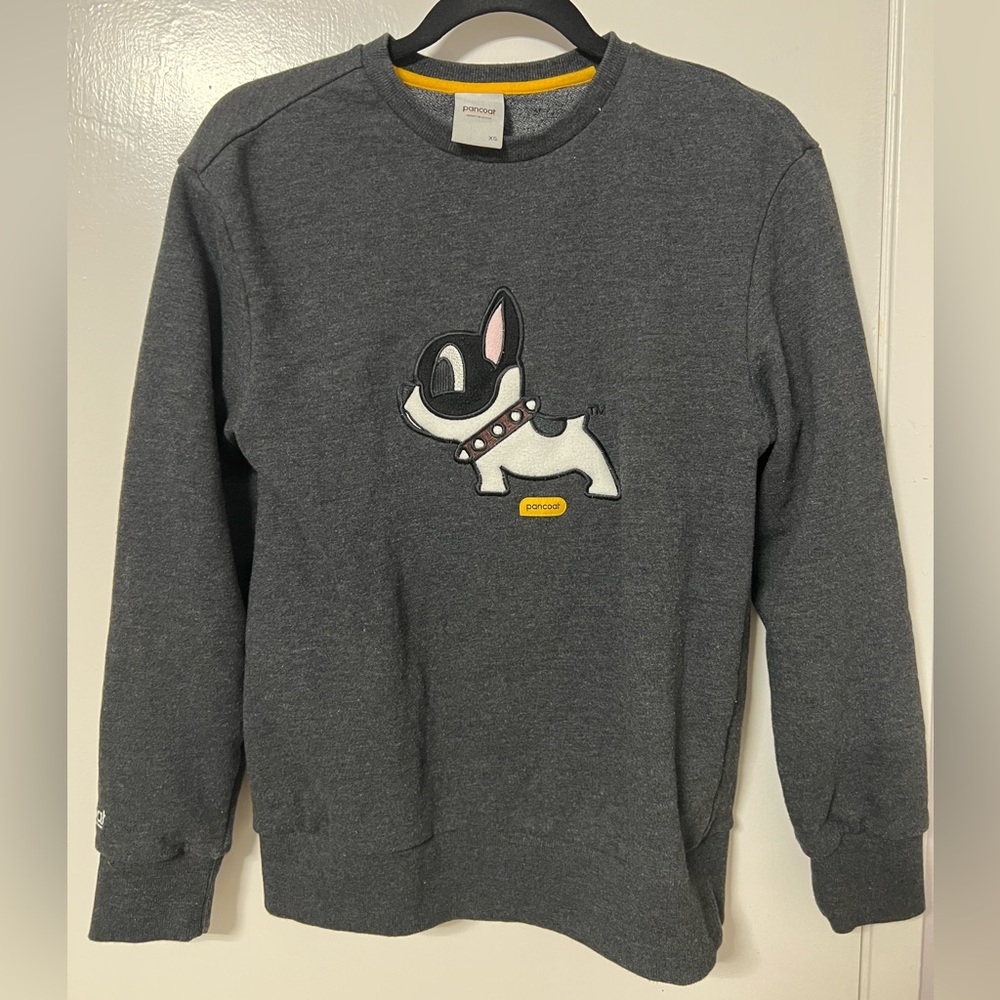 Pancoat Gray Sweatshirt with Dog Patch
